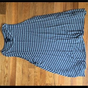 Flowy gray striped mini dress